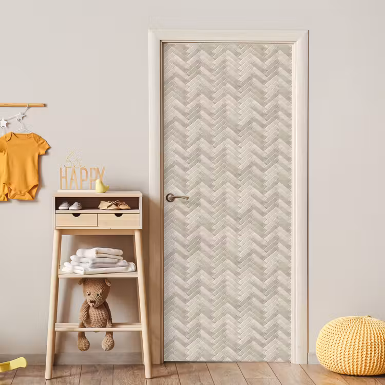 Visgraat - Wandtegel - Beige deurposter klein 289 -sfeer4