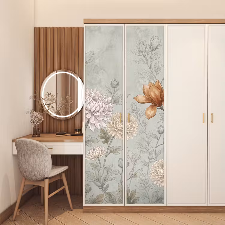Illustratie - Bloemen - Groen deurposter klein -sfeer3
