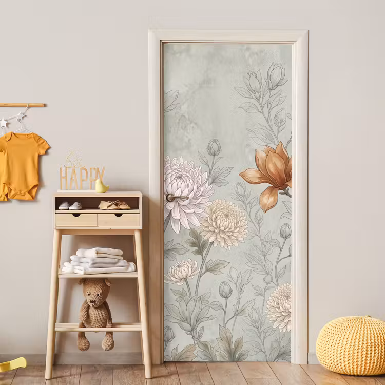 Illustratie - Bloemen - Groen deurposter klein -sfeer4
