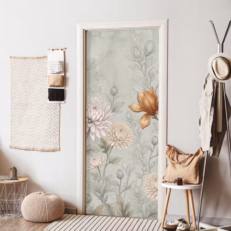 Illustratie - Bloemen - Groen deurposter klein -sfeer6