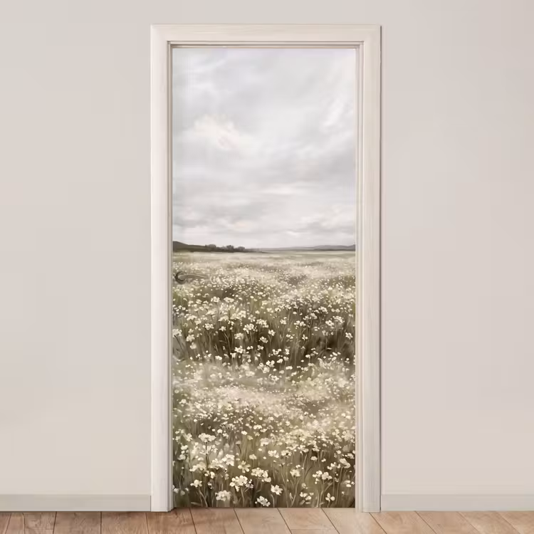 Illustratie - Landschap - Wit deurposter klein -3d_beige