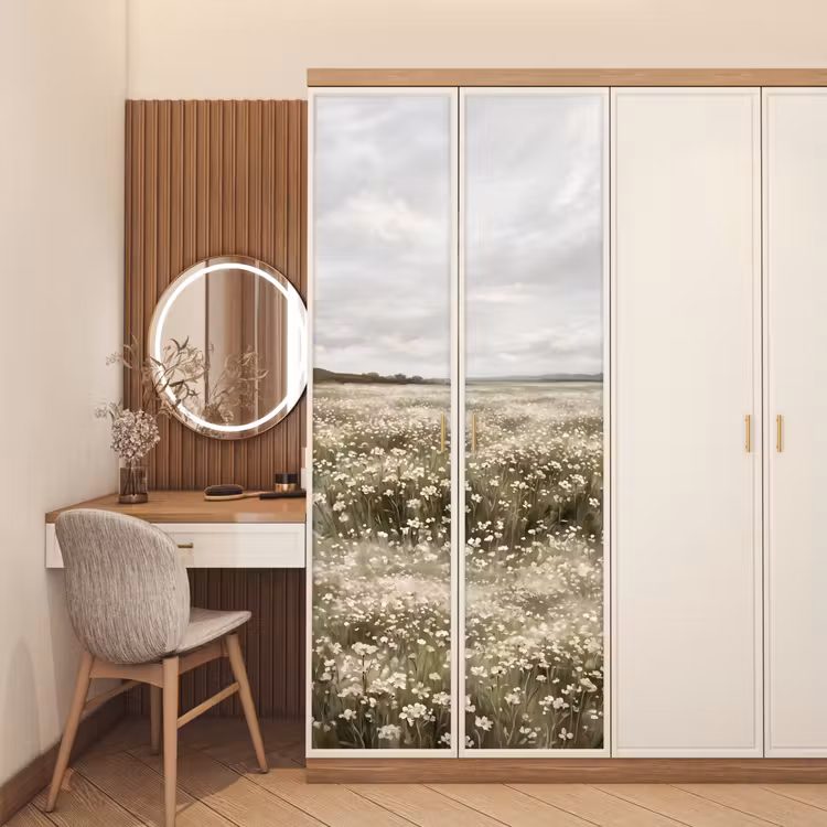 Illustratie - Landschap - Wit deurposter klein -sfeer3