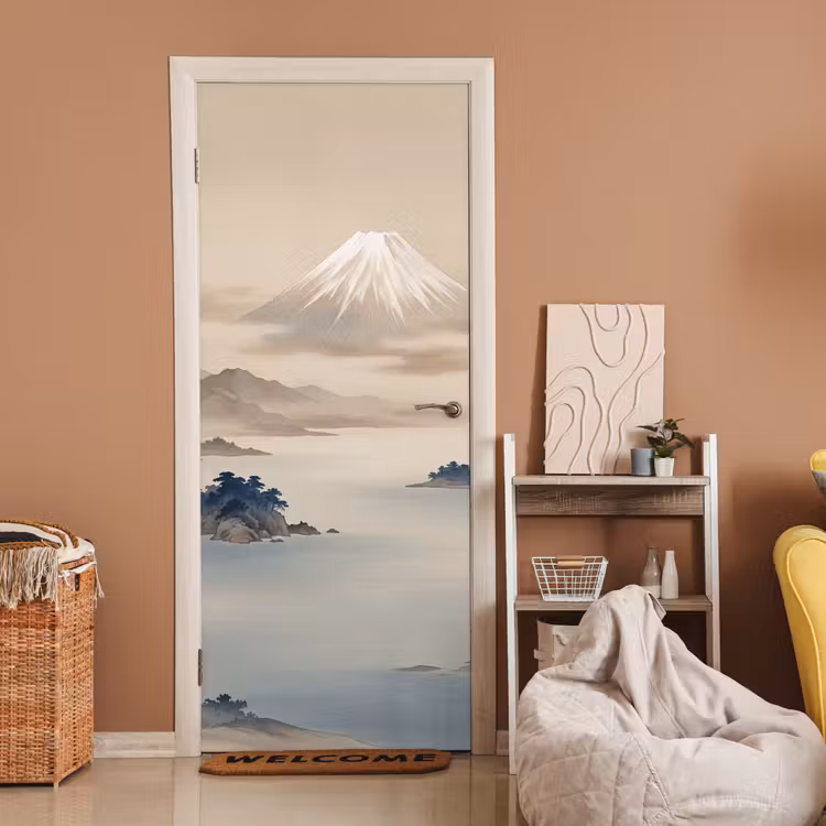 Japans - Landschap - Beige deurposter klein -sfeer1