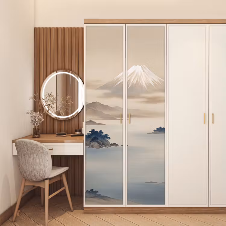 Japans - Landschap - Beige deurposter klein -sfeer3