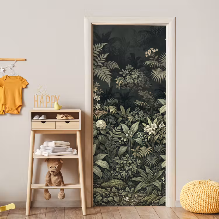 Jungle - Bladeren - Botanisch - Groen deurposter klein -sfeer4