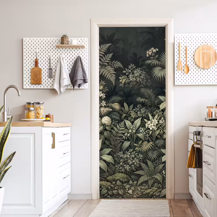 Jungle - Bladeren - Botanisch - Groen deurposter klein -sfeer5