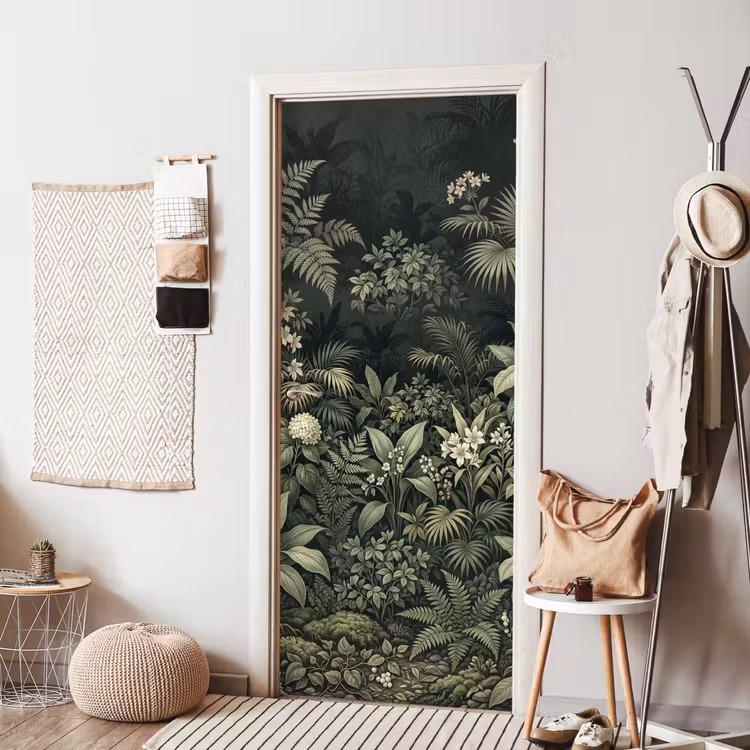Jungle - Bladeren - Botanisch - Groen deurposter klein -sfeer6