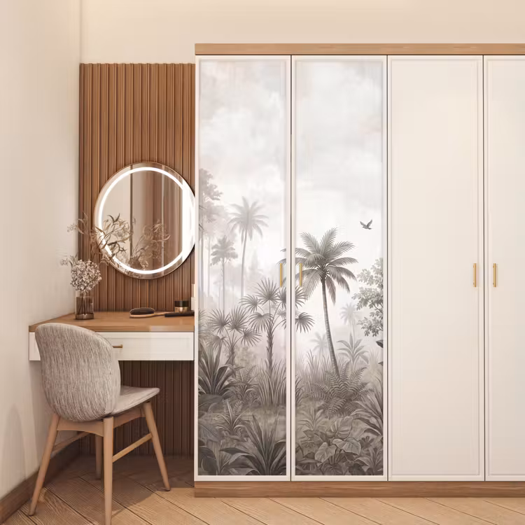 Jungle - Palmbomen - Natuur deurposter klein -sfeer3