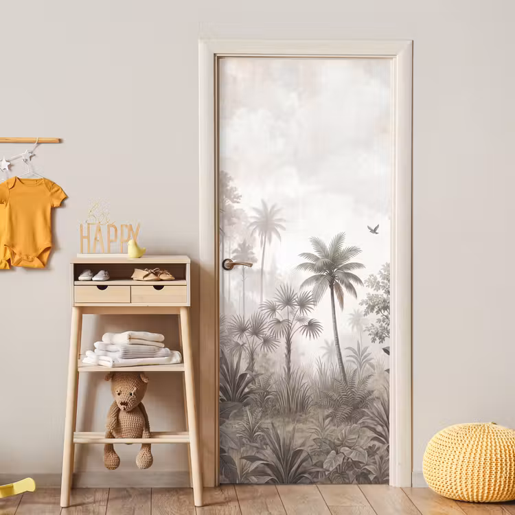 Jungle - Palmbomen - Natuur deurposter klein -sfeer4