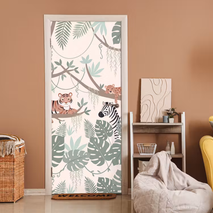 Jungle - Rustiek - Pastel deurposter klein -sfeer1