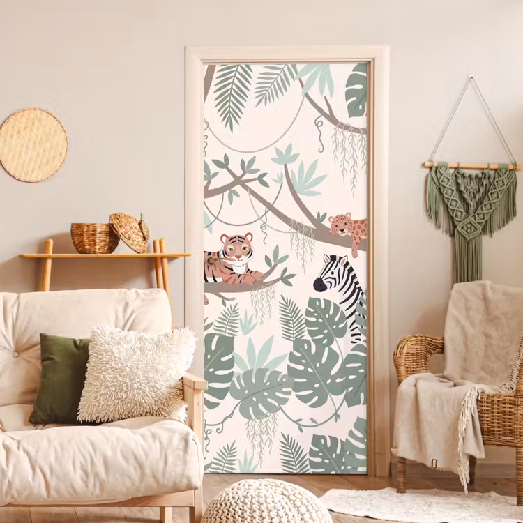 Jungle - Rustiek - Pastel deurposter klein -sfeer2