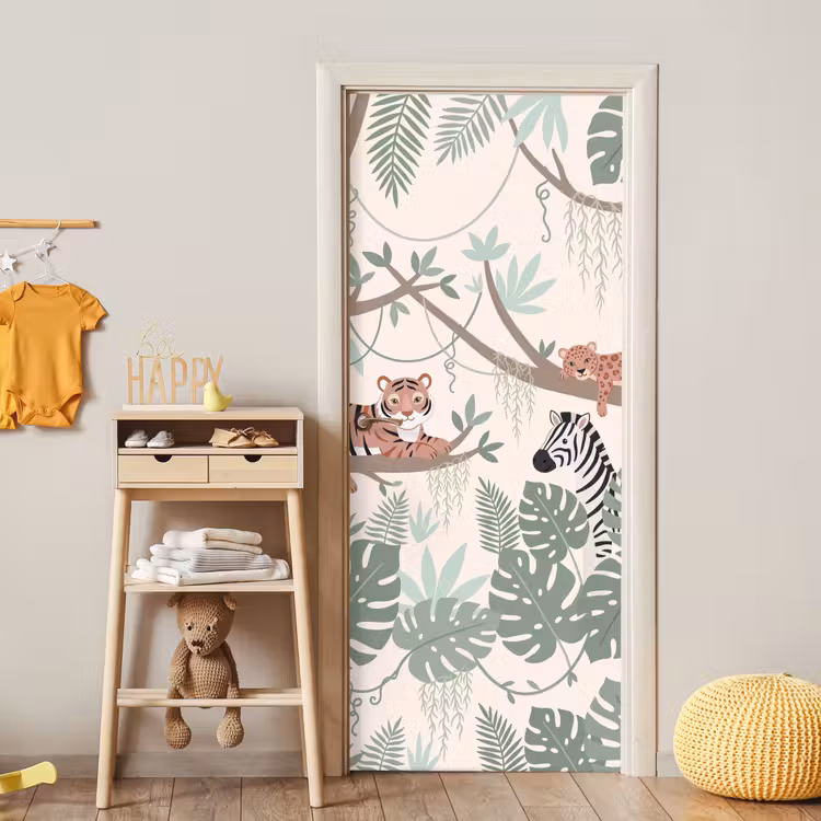 Jungle - Rustiek - Pastel deurposter klein -sfeer4
