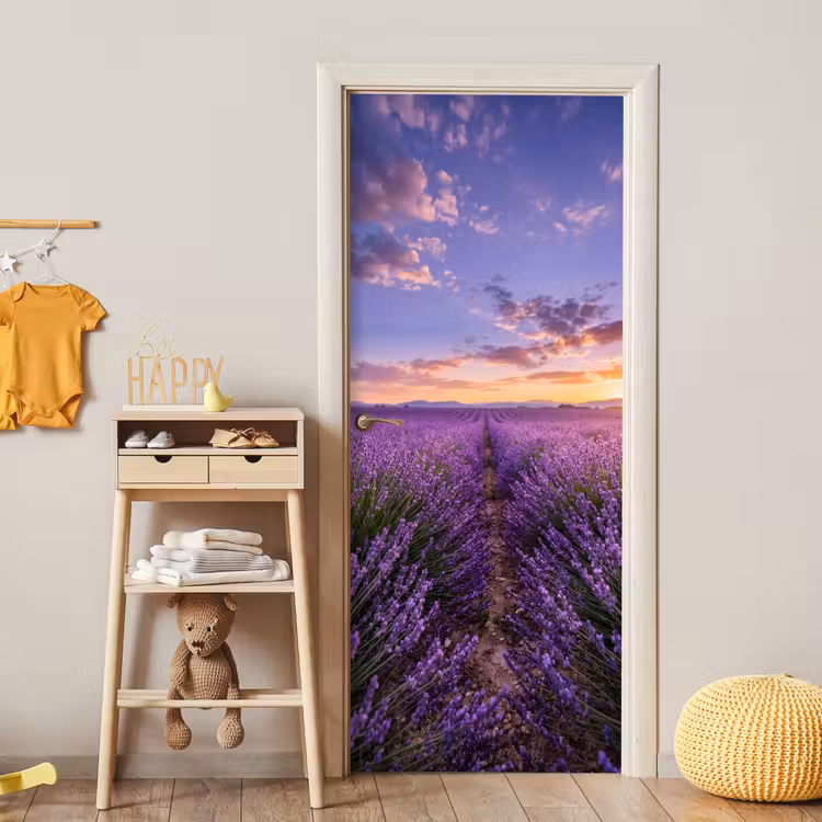 Lavendel - Veld - Natuur - Paars deurposter klein -sfeer4