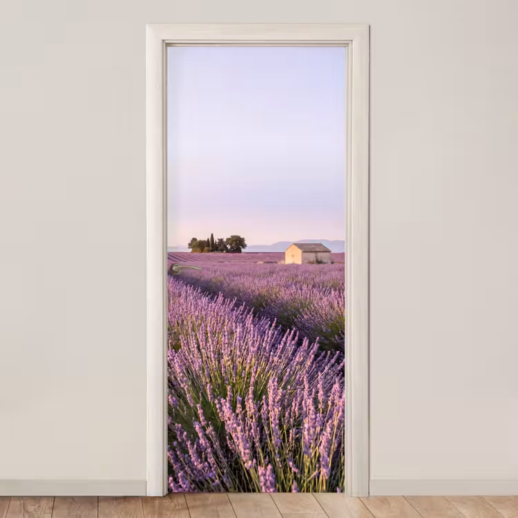Lavendel - Landschap - Sereen - Paars deurposter klein -3d_beige