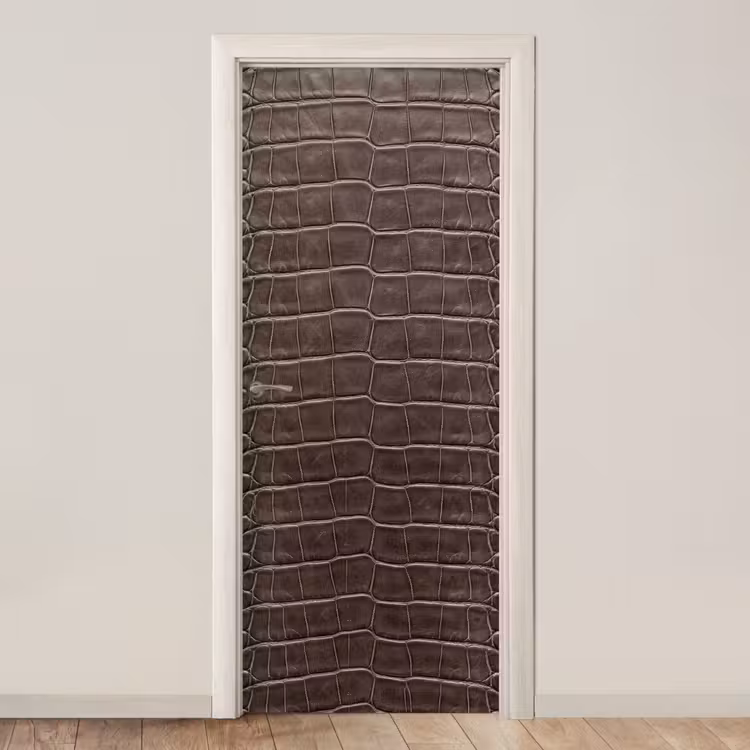 Leer - Krokodil - Mat deurposter klein -3d_beige
