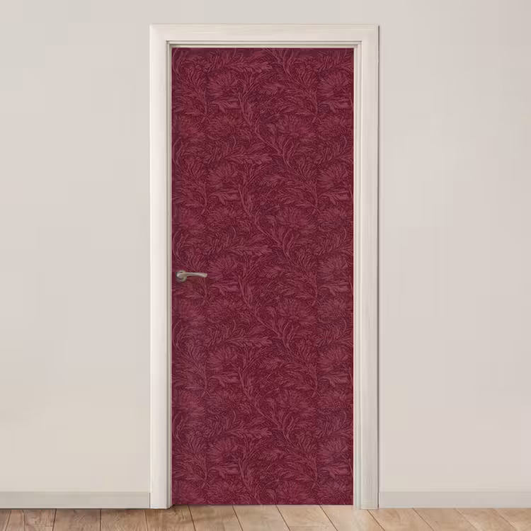 Bladeren - Patroon - Paars deurposter klein 289 -3d_beige