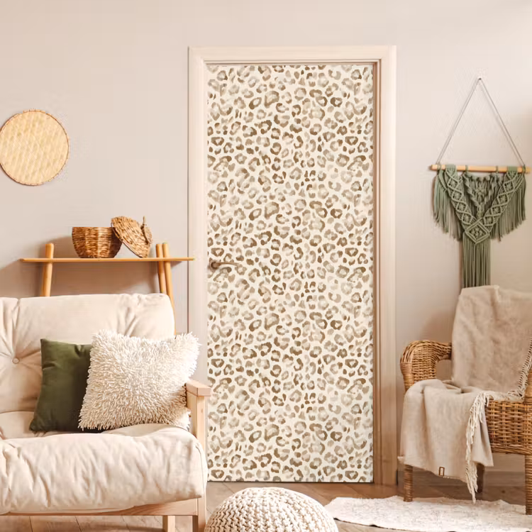 Luipaard - Klassiek - Beige deurposter klein 289 -sfeer2