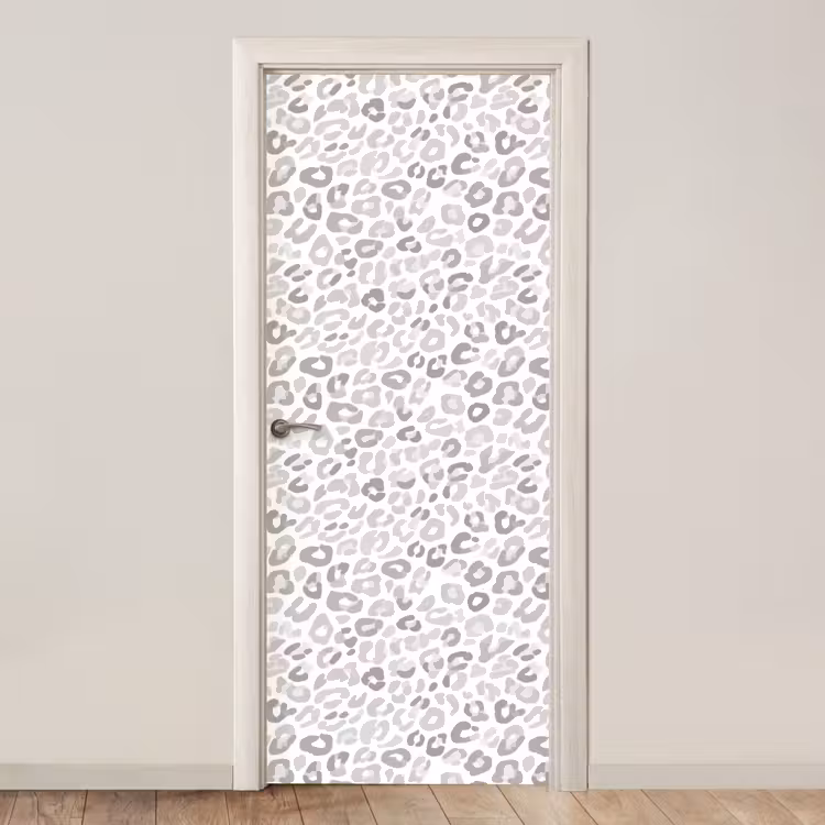 Luipaard - Motief - Grijs deurposter klein 289 -3d_beige