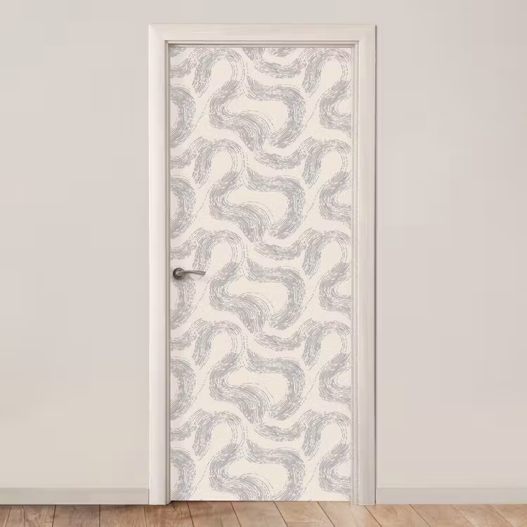 Lijnen - Patroon - Beige - Minimalistisch deurposter klein 289 -3d_beige