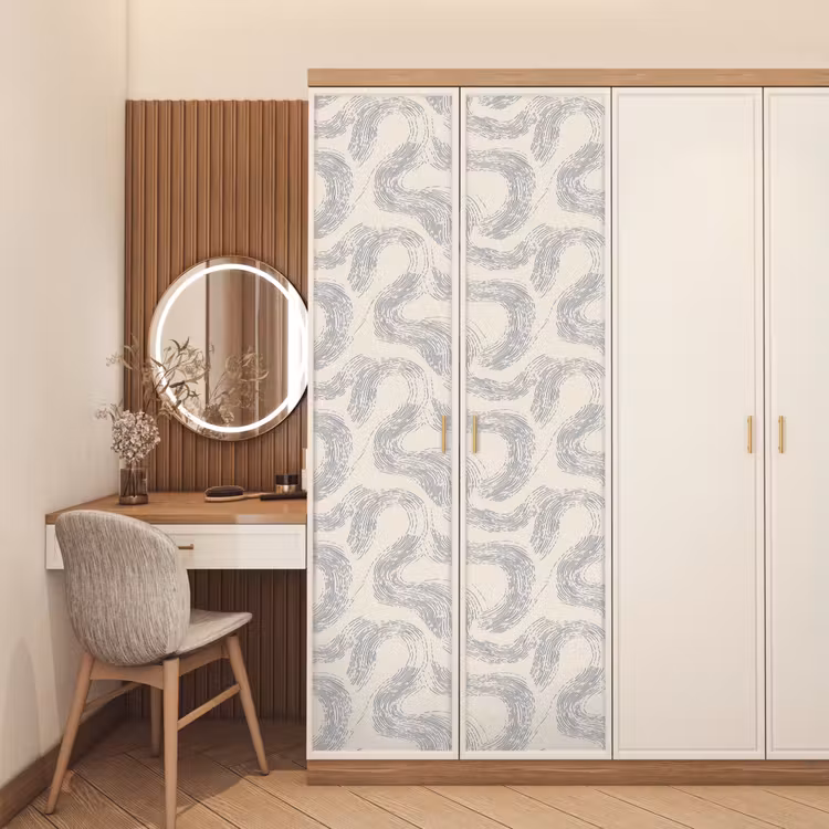 Lijnen - Patroon - Beige - Minimalistisch deurposter klein 289 -sfeer3
