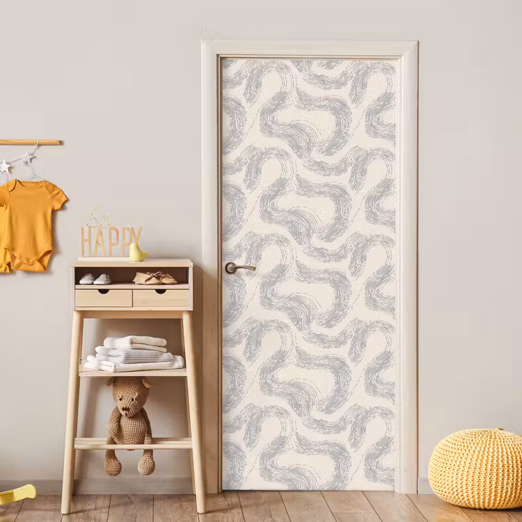 Lijnen - Patroon - Beige - Minimalistisch deurposter klein 289 -sfeer4