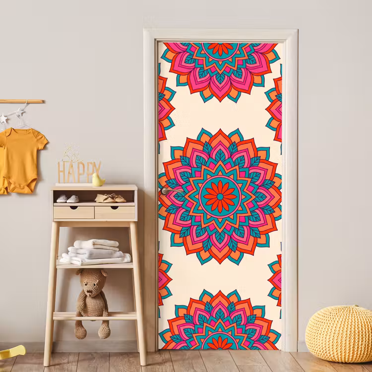 Mandala - Patroon - Abstract - Kleurrijk - Modern deurposter klein -sfeer4