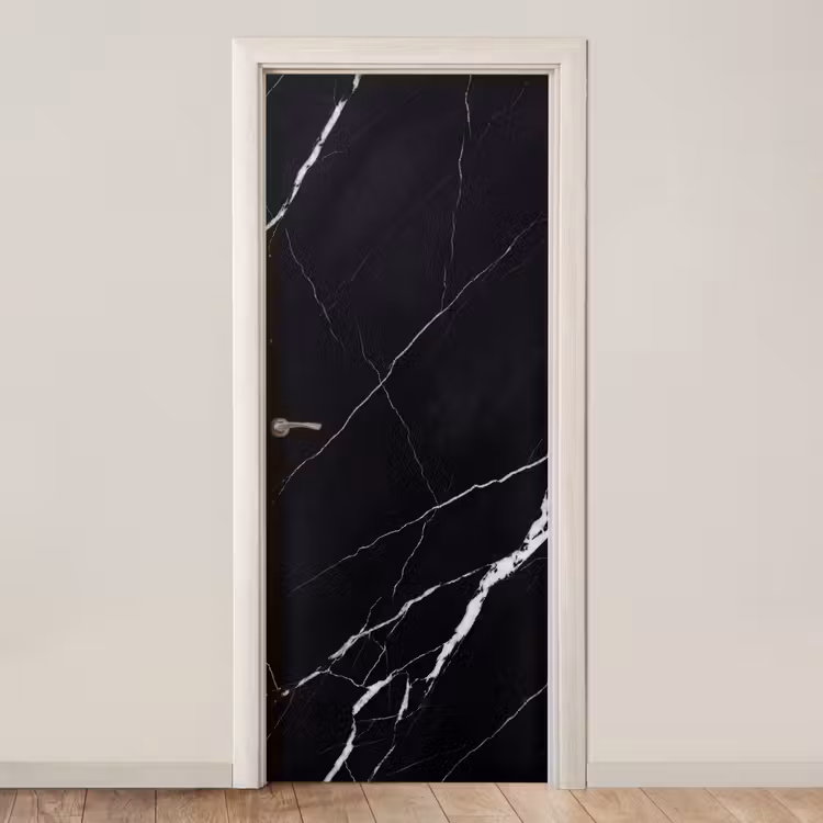 Marmer - Patroon - Abstract - Modern - Zwart deurposter klein -3d_beige