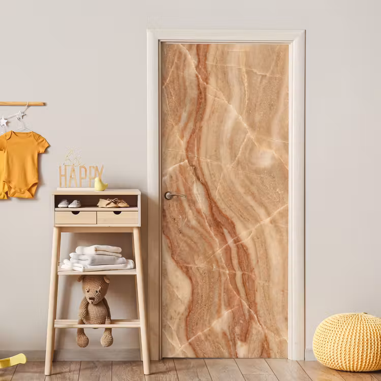 Marmer - Ader - Natuur - Abstract - Beige deurposter klein -sfeer4