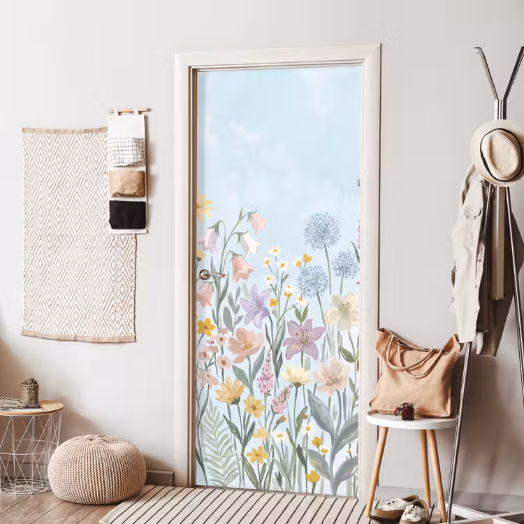 Weidebloemen - Illustratie - Kleurrijk deurposter klein -sfeer6