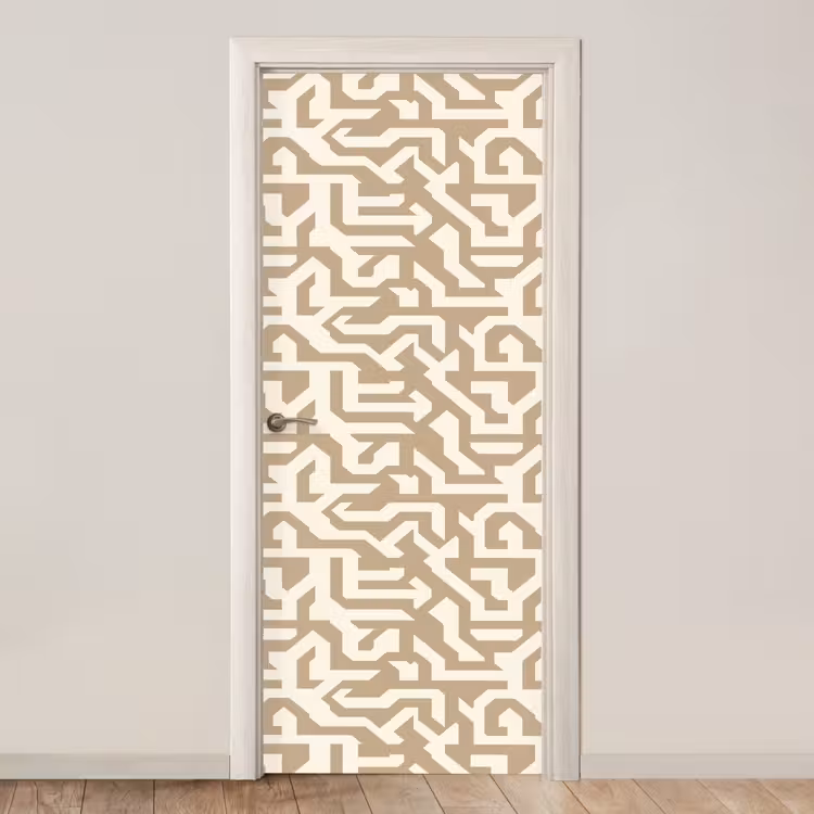 Modern - Abstract - Beige deurposter klein 289 -3d_beige