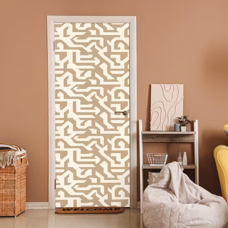 Modern - Abstract - Beige deurposter klein 289 -sfeer1