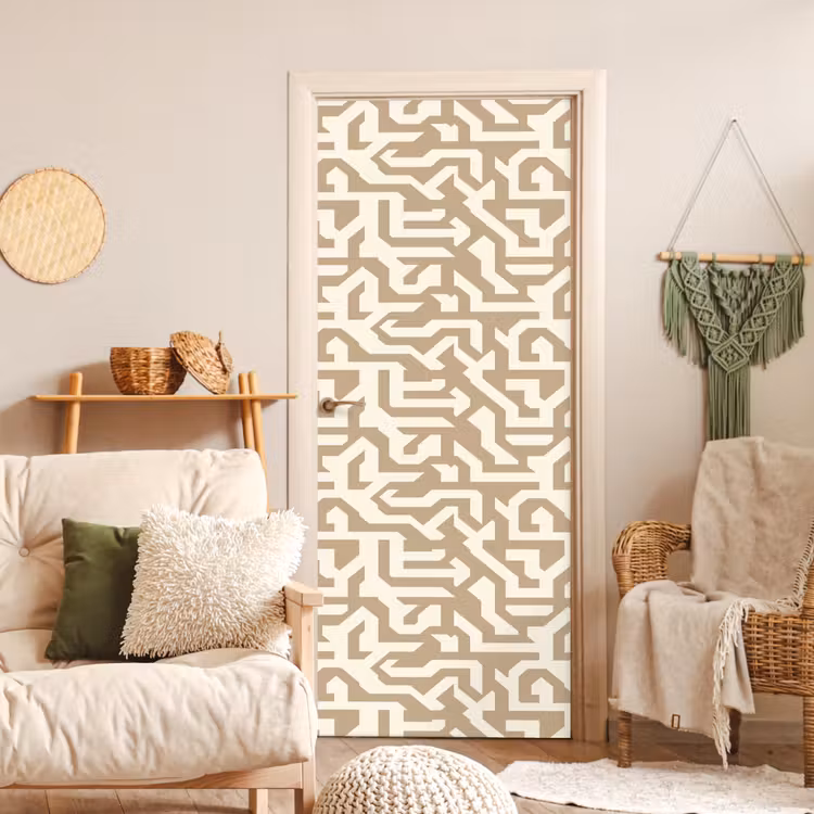 Modern - Abstract - Beige deurposter klein 289 -sfeer2