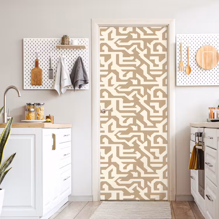 Modern - Abstract - Beige deurposter klein 289 -sfeer5