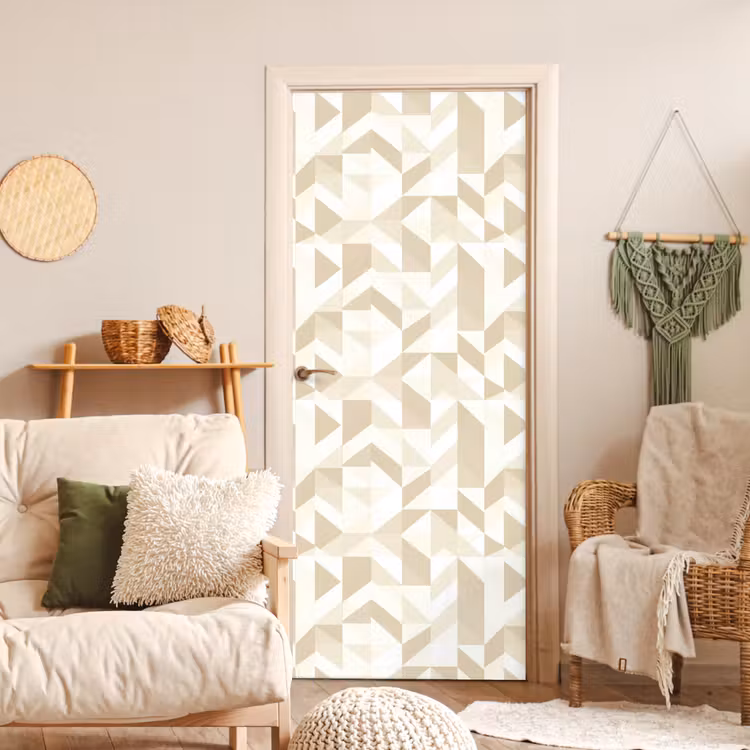 Modern - Abstract - Beige deurposter klein 289 -sfeer2