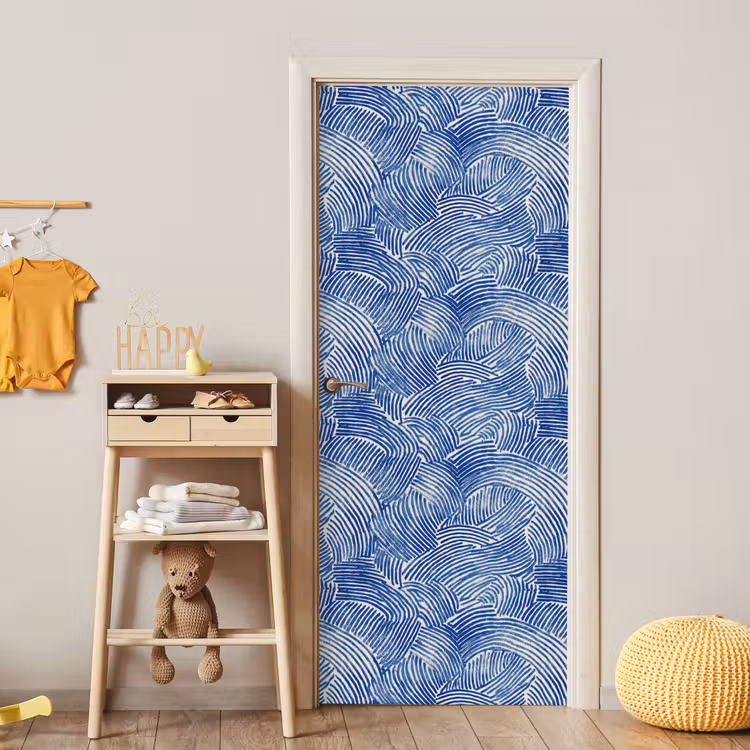 Modern - Abstract - Blauw deurposter klein 289 -sfeer4