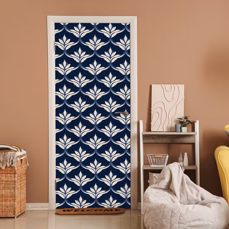 Modern - Ontwerp - Blauw deurposter klein 289 -sfeer1