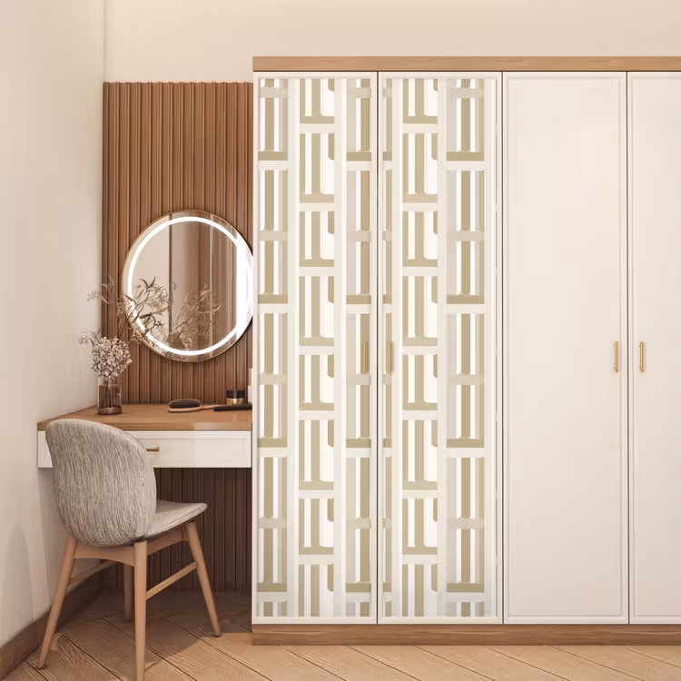 Modern - Geometrisch - Beige deurposter klein 289 -sfeer3