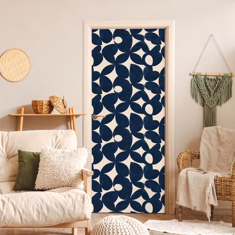 Modern - Geometrisch - Blauw deurposter klein 289 -sfeer2
