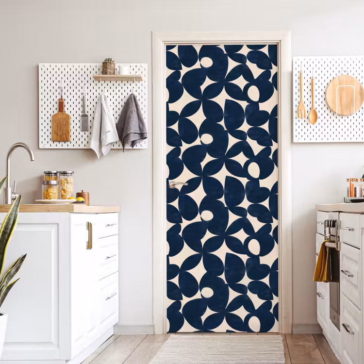 Modern - Geometrisch - Blauw deurposter klein 289 -sfeer5
