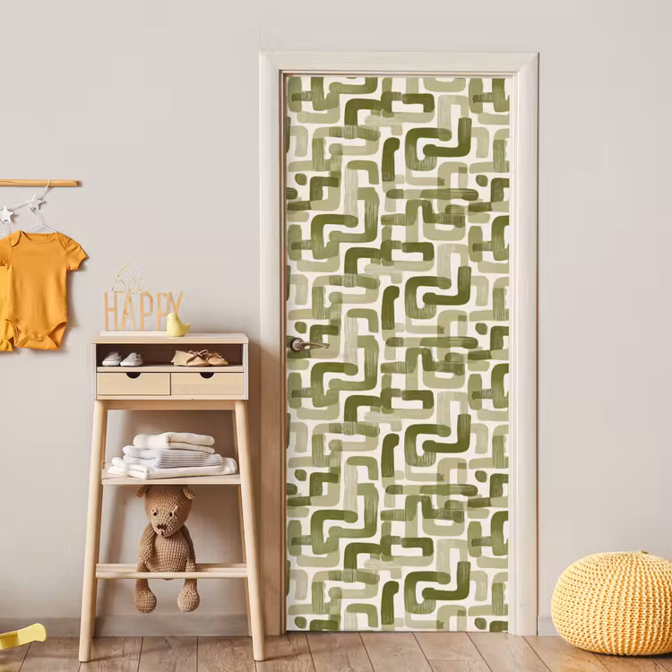Modern - Grafisch - Groen deurposter klein 289 -sfeer4