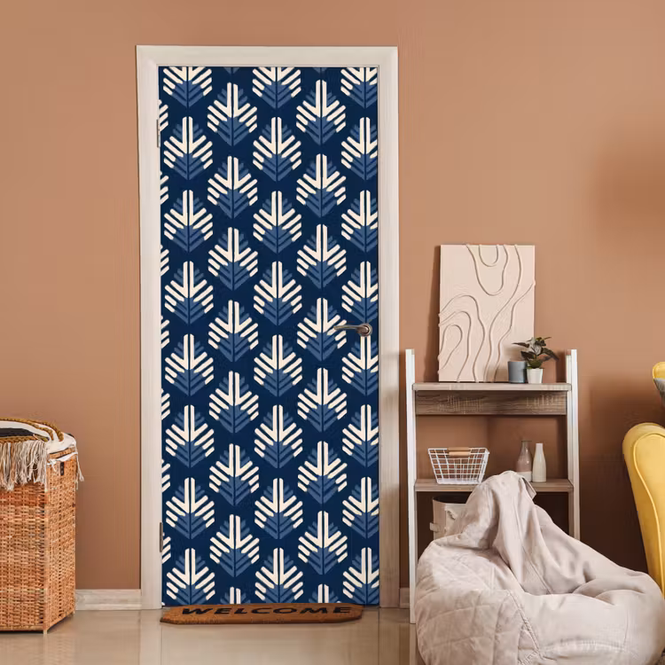 Modern - Patroon - Blauw deurposter klein 289 -sfeer1