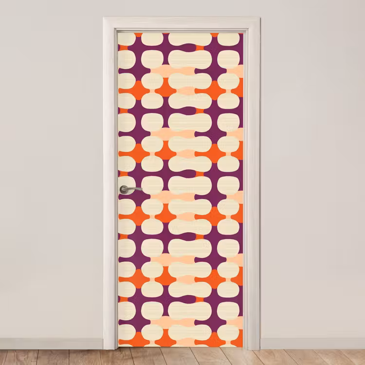Modern - Patroon - Kleurrijk deurposter klein 289 -3d_beige
