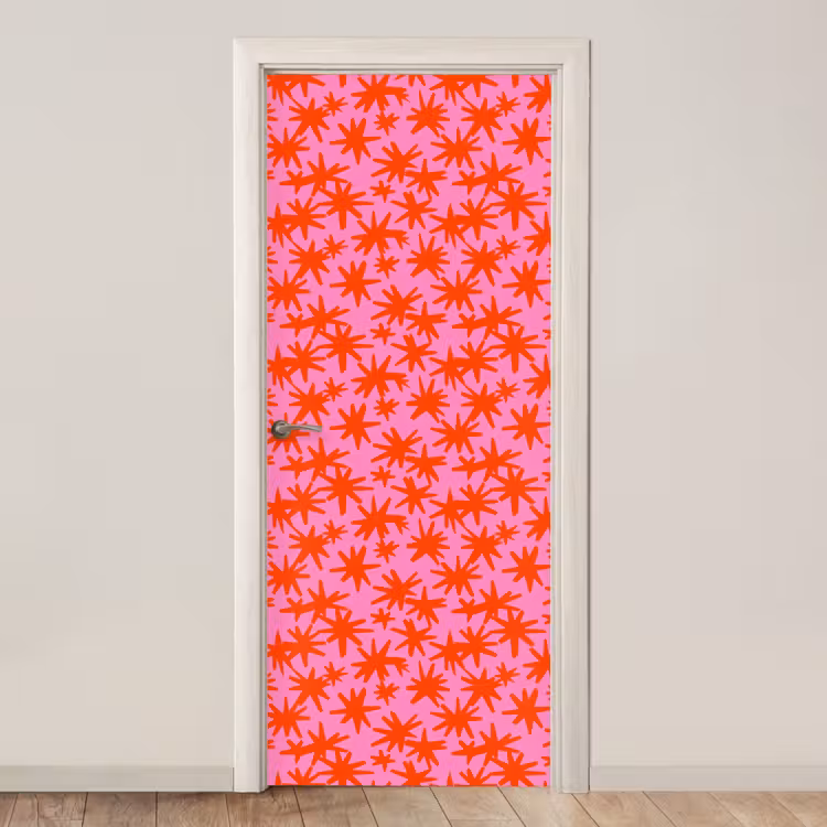 Modern - Sterren - Roze deurposter klein 289 -3d_beige