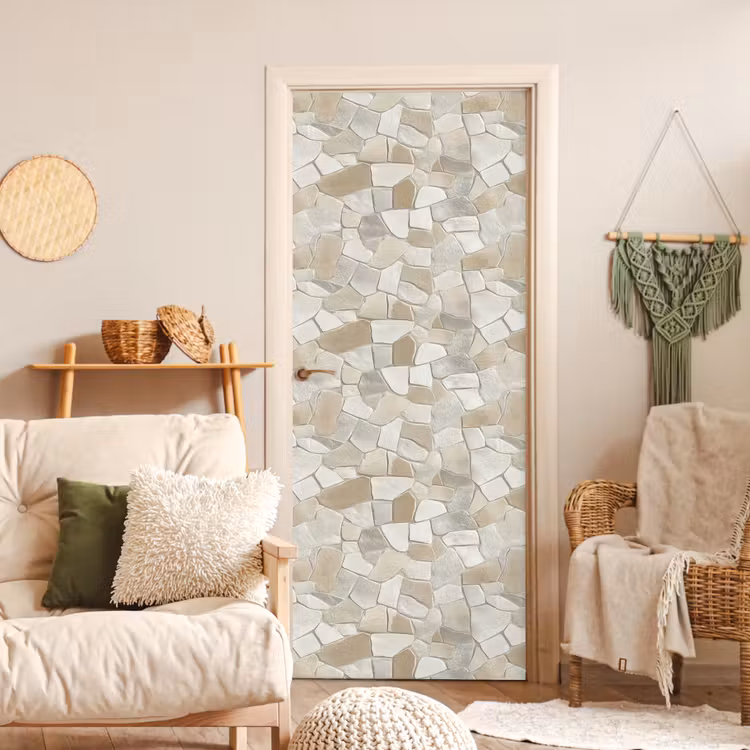 Mozaïek - Stenen - Beige deurposter klein 289 -sfeer2