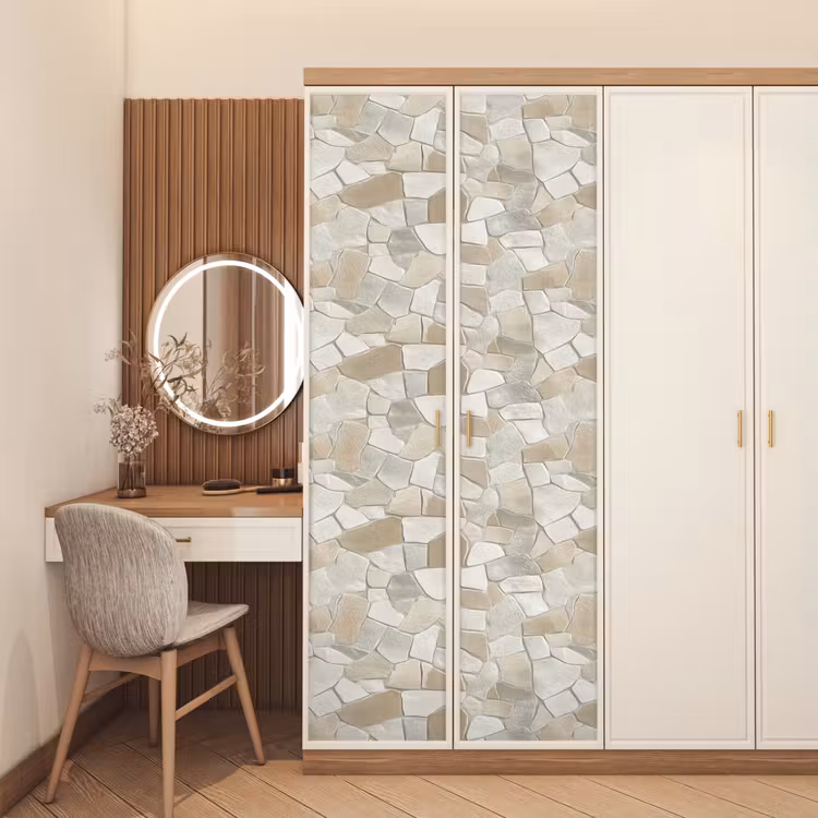 Mozaïek - Stenen - Beige deurposter klein 289 -sfeer3