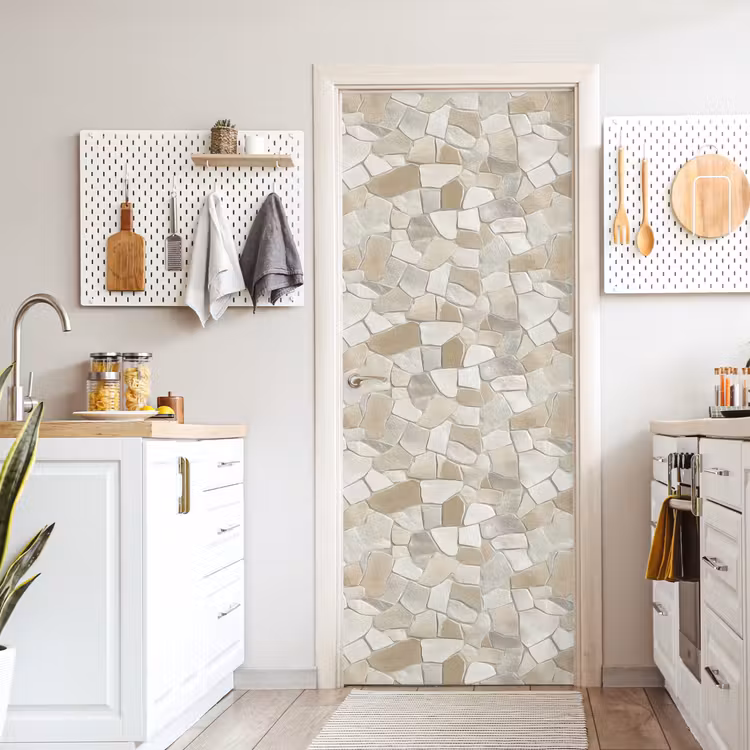 Mozaïek - Stenen - Beige deurposter klein 289 -sfeer5