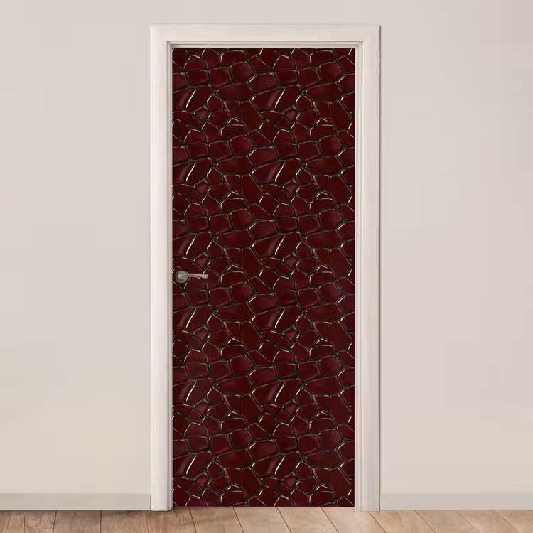 Mozaïek - Tegel - Bordeauxrood deurposter klein 289 -3d_beige