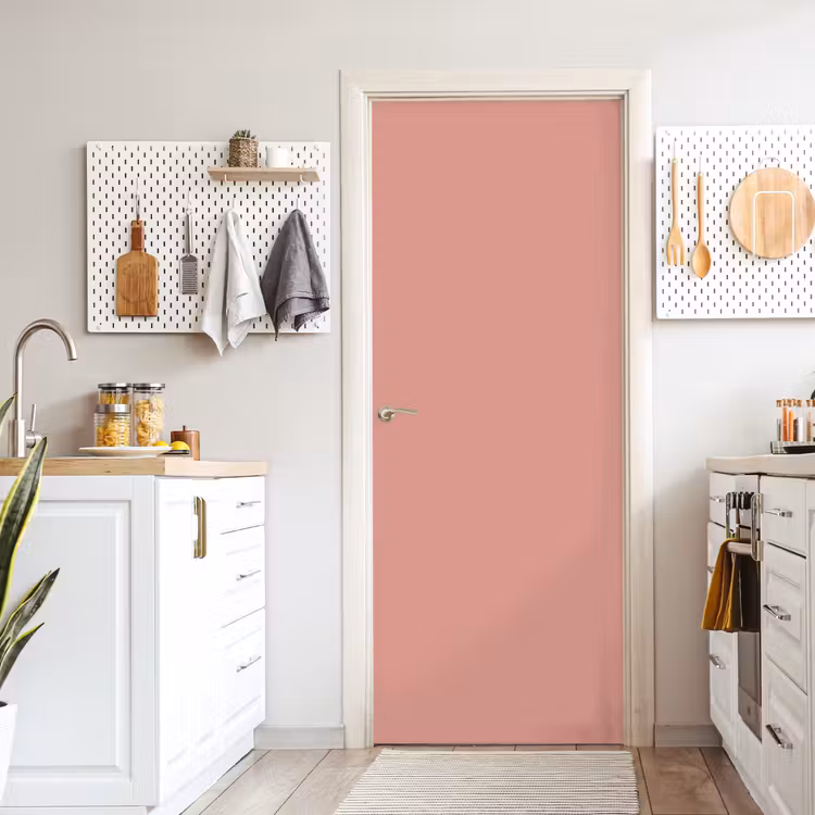 Muted - Salmon - Koraal deurposter klein 289 -sfeer5