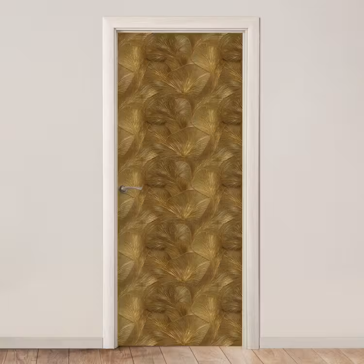 Organisch - Lijnen - Goud deurposter klein 289 -3d_beige