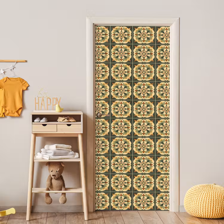 Ornament - Patroon - Groen deurposter klein 289 -sfeer4